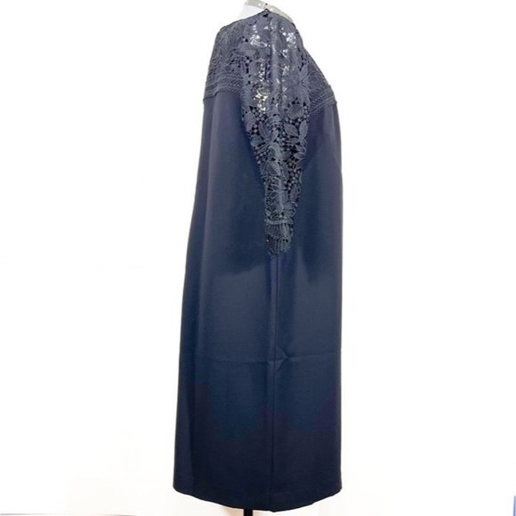 Talbots RSVP NWOT  Sz 14W Illusion Floral Lace 3/4 Sleeves Dress - Picture 6 of 11